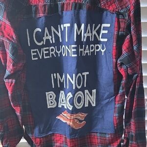 Quiksilver Red and Navy Plaid Flannel Shirt